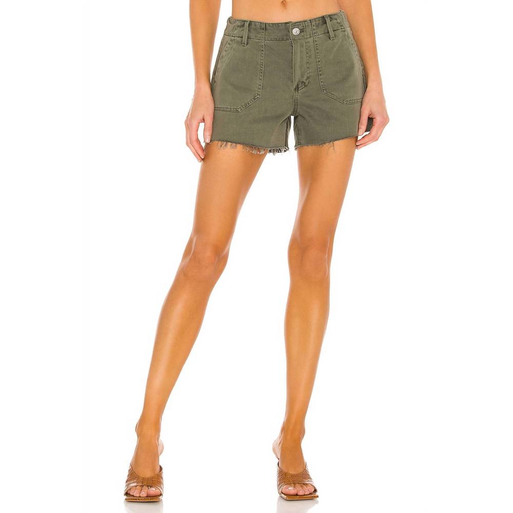 NEW PAIGE mayslie utility short in vintage ivy green